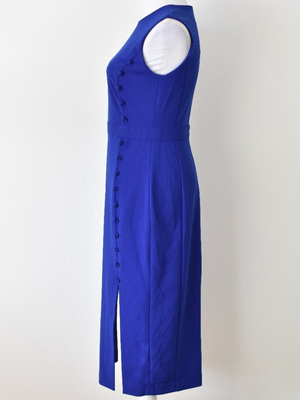Calvin Klein Button Trim Side Slit Midi Sheath Dress - 4 - Picture 8 of 9